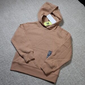 All in Motion Kids Khaki Tan Active Comfort Pullover Hoodie XS 4/5 Thumbholes